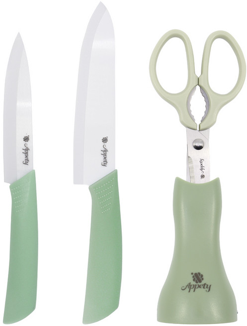 아뻬티 세라믹 주방칼 4종 세트, 1세트, 과도 + 식도 + 가위 + 필러