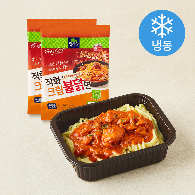 면사랑 직화 크림 불닭면 (냉동), 345g, 2개
