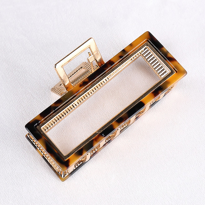 수스다 마블메탈사각 마블링 프레임 반머리 올림머리 사각미니 집게핀