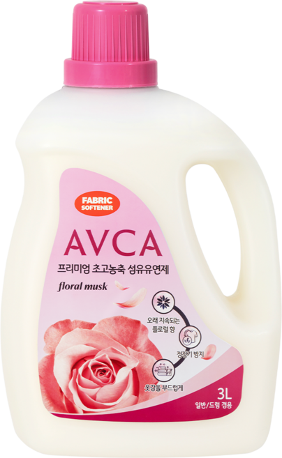 아브카 프리미엄 초고농축 액체 섬유유연제 플로럴 머스크향 본품, 3L, 1개