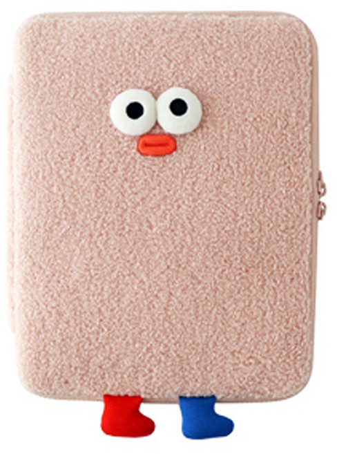 로마네 Brunch Brother 폼폼 부클 랩탑 파우치, 핑크, 1개