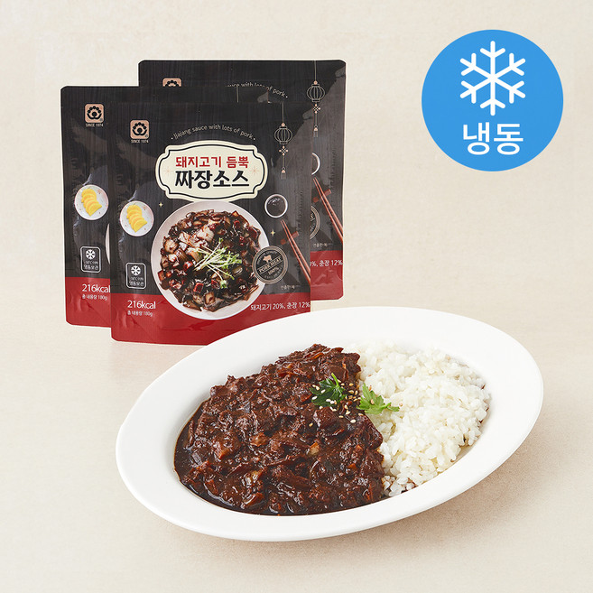 돼지고기듬뿍 짜장소스 (냉동), 180g, 3개, 1개입