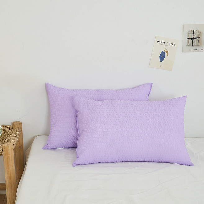 아임리빙 사계절 쿨링 시어서커 통세탁 베개, 라벤더, 2개