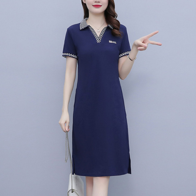 선빛 여성용 페리 카라 반팔 원피스 빅사이즈 포함