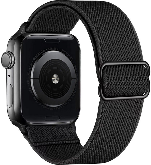 오펜트 애플워치 호환 나일론 스트레처블 밴드 38/40/41mm, 블랙, 1개