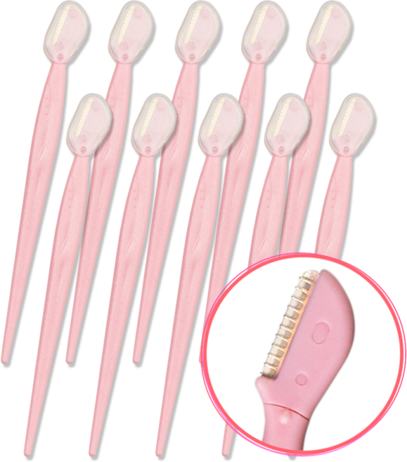 래쉬톡 부분 눈썹 칼, 핑크, 10개