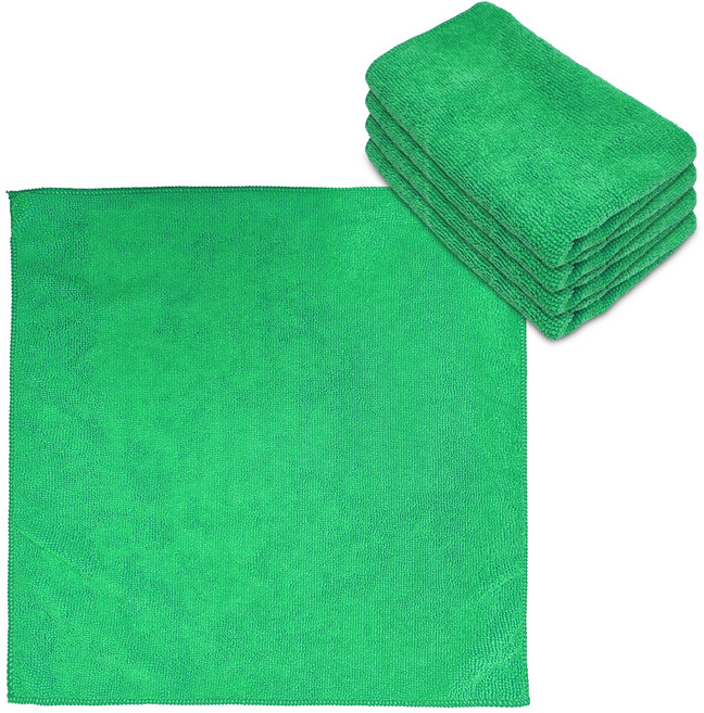 월드크린 다목적 극세사 경편 손걸레 중형 40 x 40 cm, 그린, 5개