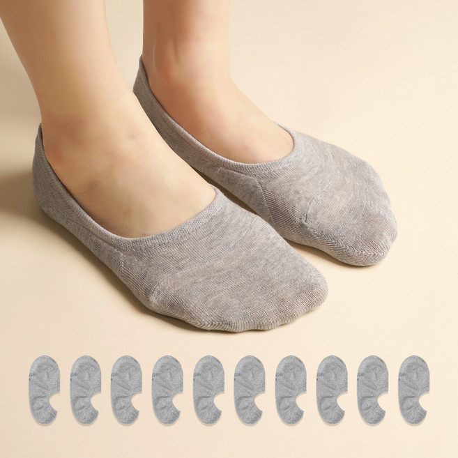 삭피엔스 데오프리 여성용 벗겨지지 않는 앞코보강 페이크삭스 발냄새 소취 10켤레 세트