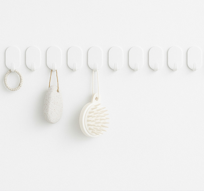 모나코올리브 모노 라운딩 철제 후크, 화이트, 10개