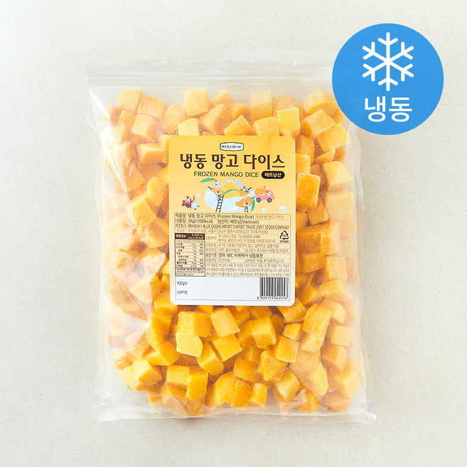 웰프레쉬 베트남산 망고 다이스 (냉동), 1개, 2kg
