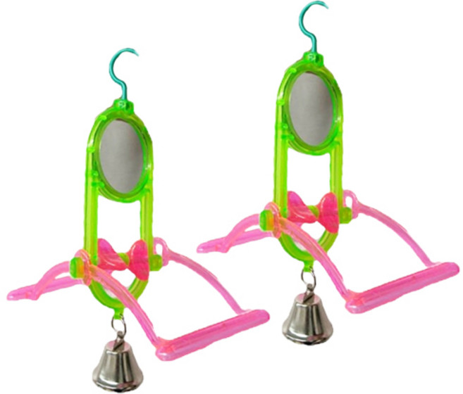 리프패럿 앵무새 종 치는 거울 사다리 01662, 2개