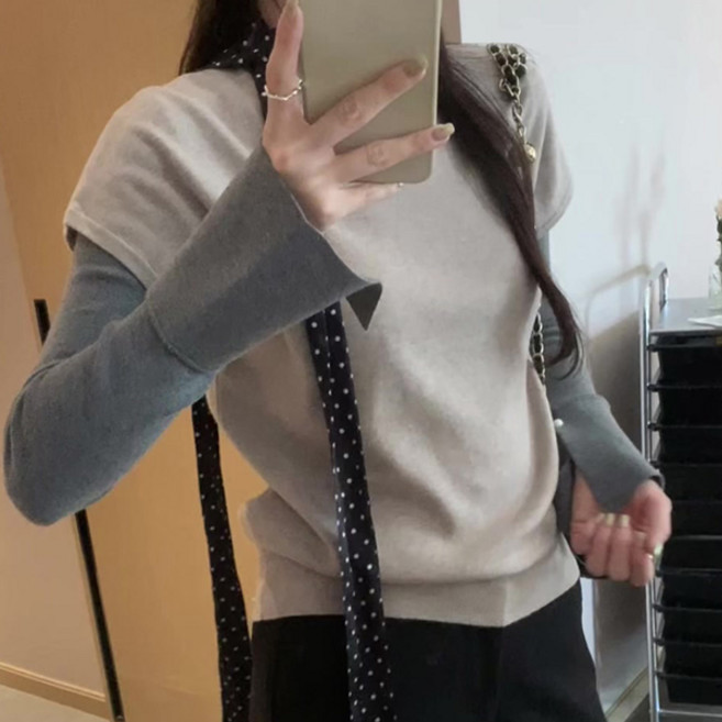 어썸풀 여성용 유엘온벨 반폴라 민소매 니트 A26SMKN022006