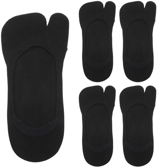 두발로 여성용 타비 발가락 페이크삭스 5켤레