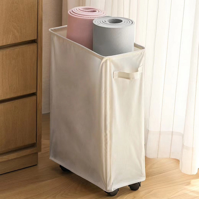 라라공방 이동식 다용도 틈새 슬림 바구니, 아이보리