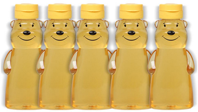 Living Family 微笑小熊單鍵式蜂蜜瓶 380ml, 5個