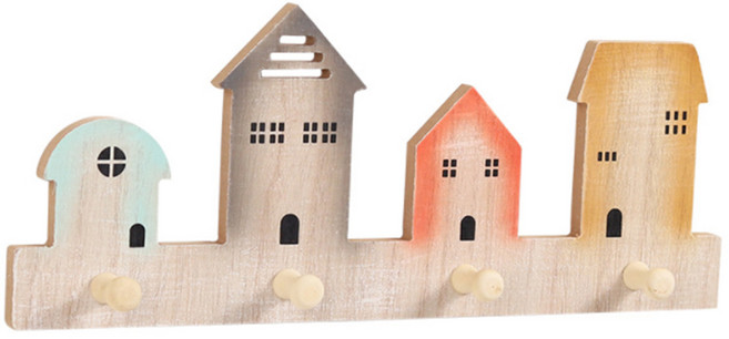 데일리프렌즈 후크형 우드 벽걸이, 혼합색상, 1개