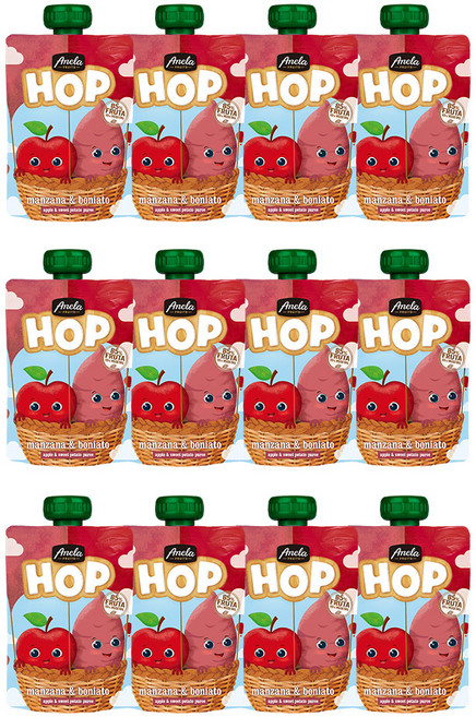 아넬라 생과일 짜먹는 외출용 아넬라 HOP, 100g, 12개, 혼합맛(사과/고구마)