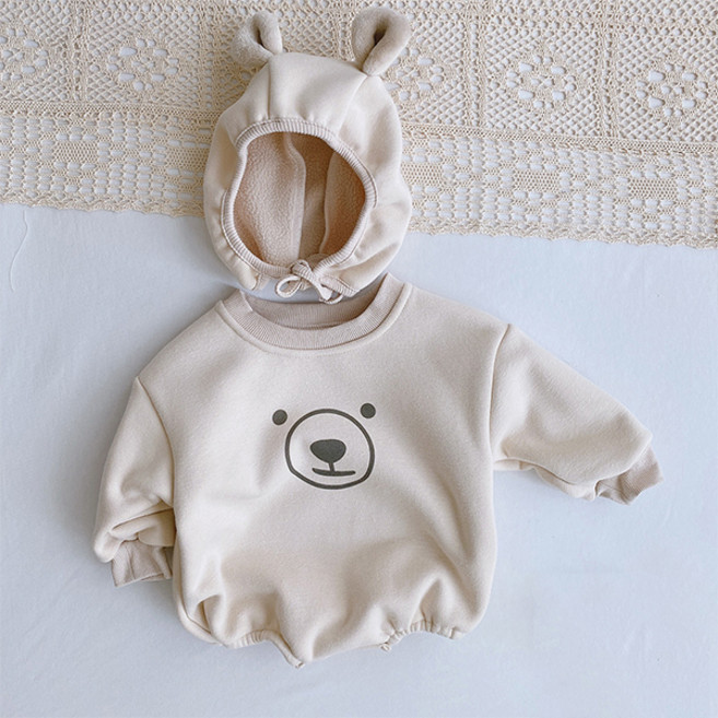 MK Baby's Choco Beige 泰迪熊緊身連衣褲 + 帽子