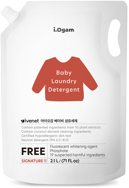 아이오감 베이비 섬유세제 리필, 2.1L, 1개