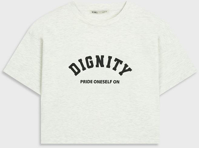 미쏘 여성용 레터 반팔 크롭 티셔츠