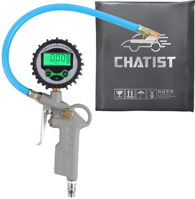 Chartist 數位輪胎胎壓計充氣機 便攜式壓力錶 CS007, 1個, 灰色