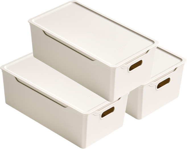 이지앤프리 코지 리빙박스, 플라워화이트, 3개