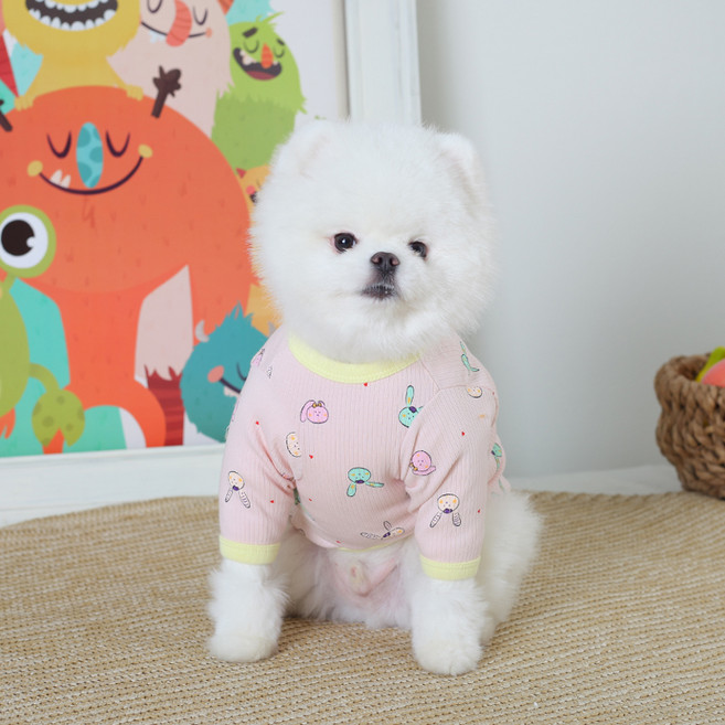 에이미러브즈펫 반려동물 BL 욜로 토끼 티셔츠, 핑크, 1개