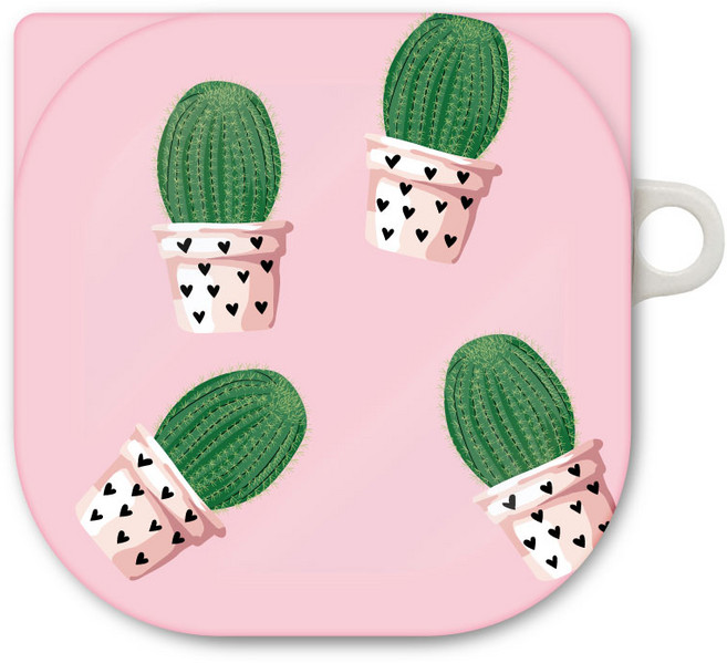 프루그나 디자인 둥근 선인장 갤럭시버즈 프로/라이브 / 버즈2 케이스, 핑크