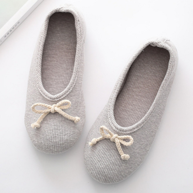 아리코 리본 덧신형 실내화, 그레이, 240