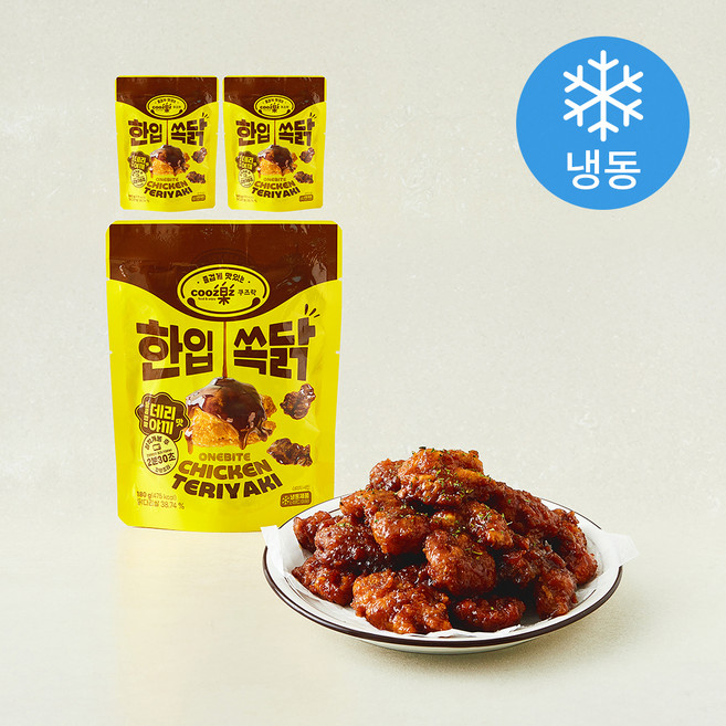 쿠즈락 한입 쏙닭 데리야끼 (냉동), 180g, 3개