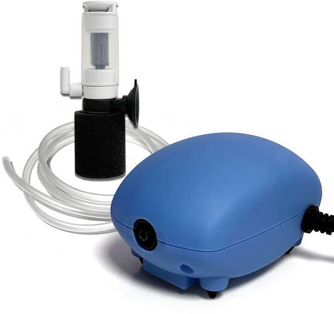 아쿠아테라 미니어항 기포 발생기 + 콩돌 스펀지 여과기 + 에어호스 세트 블루 AT-CH9001, 1세트, 2.5W