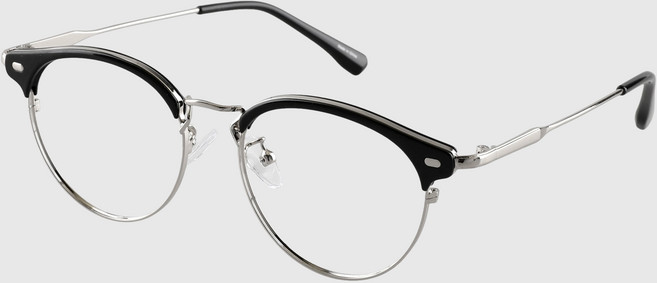 NUELEMEN 圓形貓眼染色半框情侶時尚眼鏡框