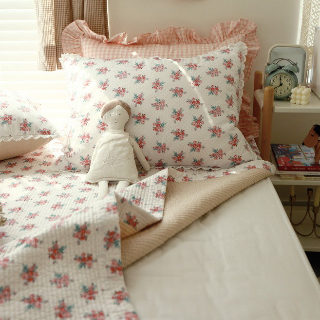 마리엔젤 프리워싱 줄리엣 줄누빔 여름 이불패드 + 베개커버 2p 세트, 혼합색상