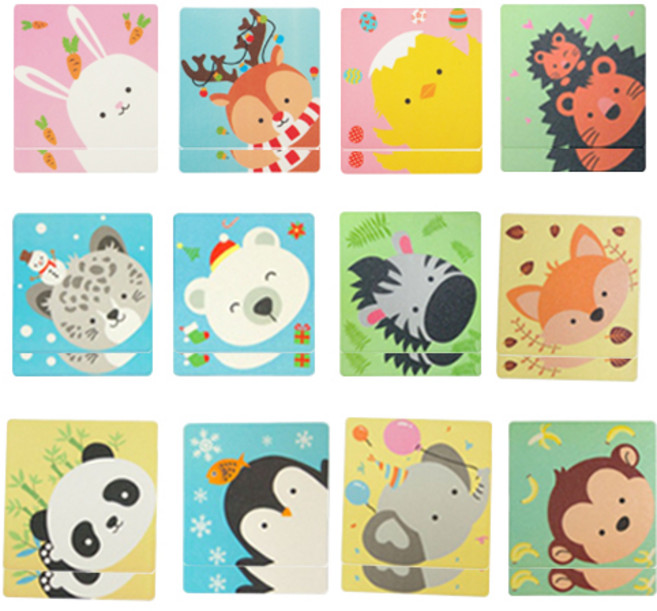 다다 미끄럼 방지 스티커 숲속친구 120 x 120 mm, 24개