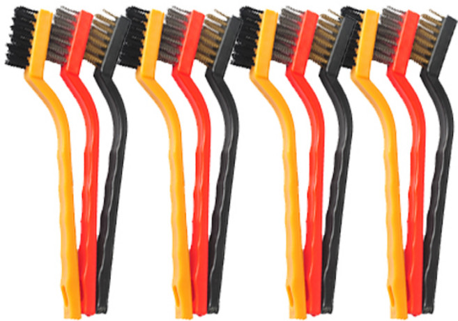 월드크린 와이어 브러쉬 3종, 옐로우, 레드, 블랙, 4세트