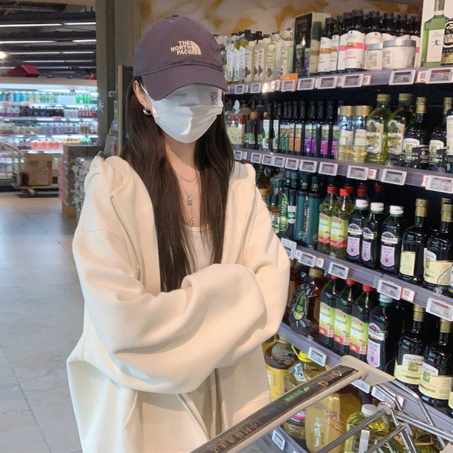 PEONIST 摩登寬鬆Oversize連帽拉鍊外套