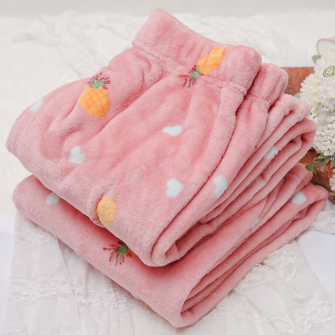 GLAM GONGGAM 情侶款 Lovepine 人造貂絨睡眠睡褲 2件組