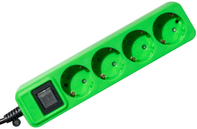 바나코 컬러 플러그 멀티탭 4구, 2m, 그린, 1개