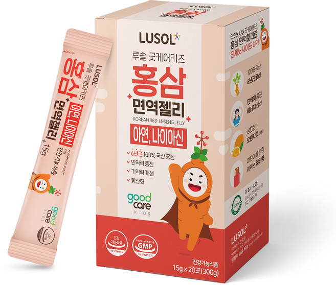루솔 굿케어키즈 홍삼 면역젤리 20p, 1개, 300g