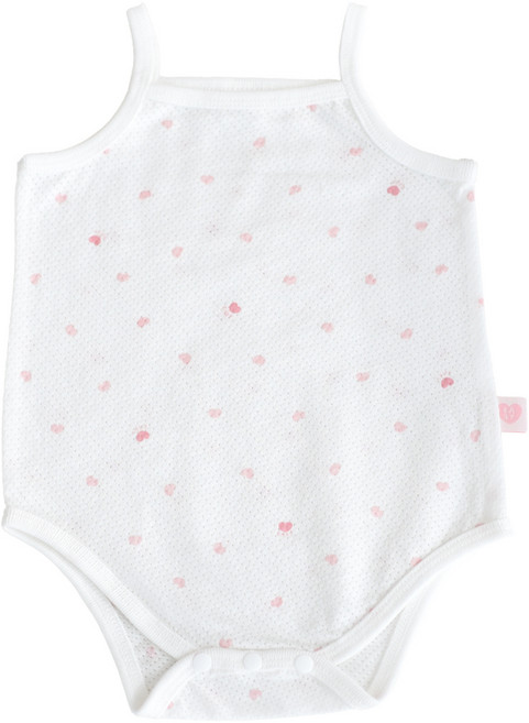 BABY&I 新生兒用愛心網紗細肩帶包屁衣