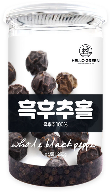 헬로우그린 흑후추홀 통후추, 1개, 250g