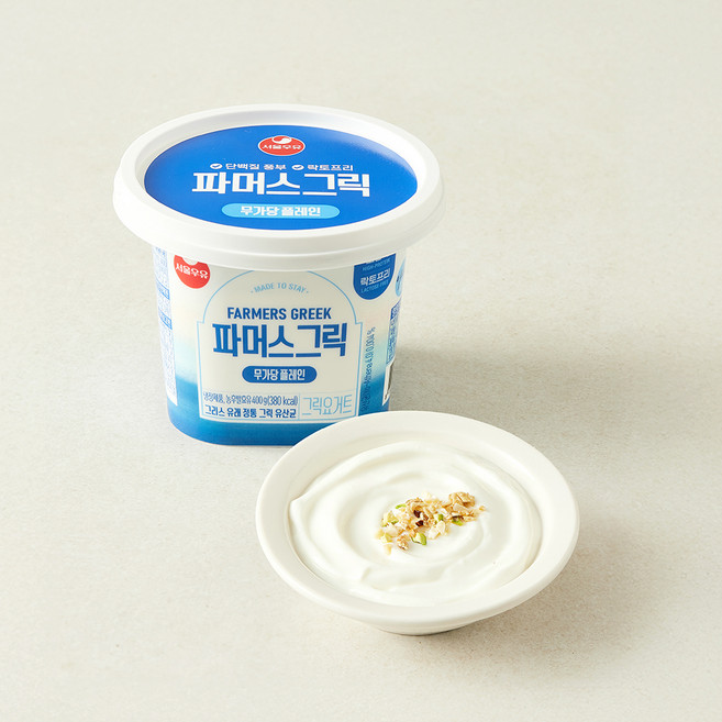 서울우유 파머스 그릭 무가당 플레인 요거트, 400g, 1개