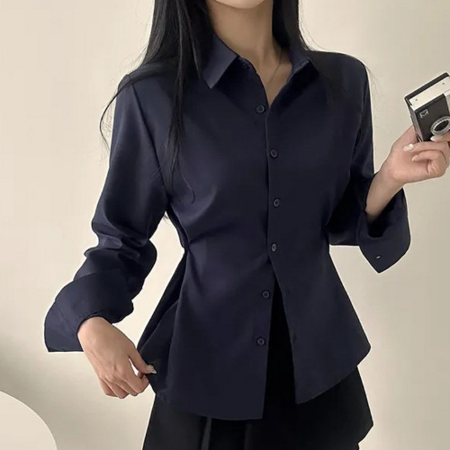 德芙洛商務 女款柔美風腰線設計修身襯衫