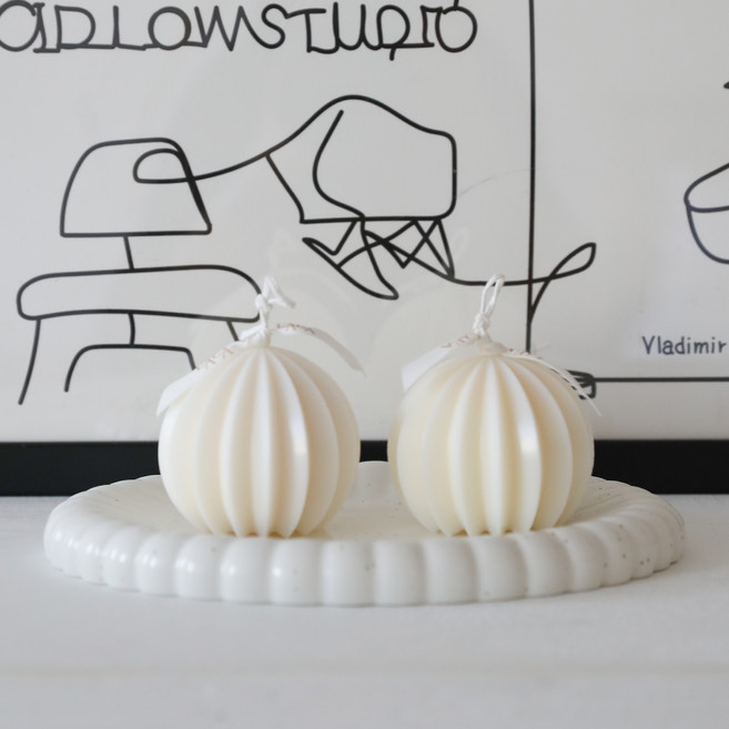 라에아 볼 오브제 캔들 2p 세트 125g, 티니 스위트, 1세트