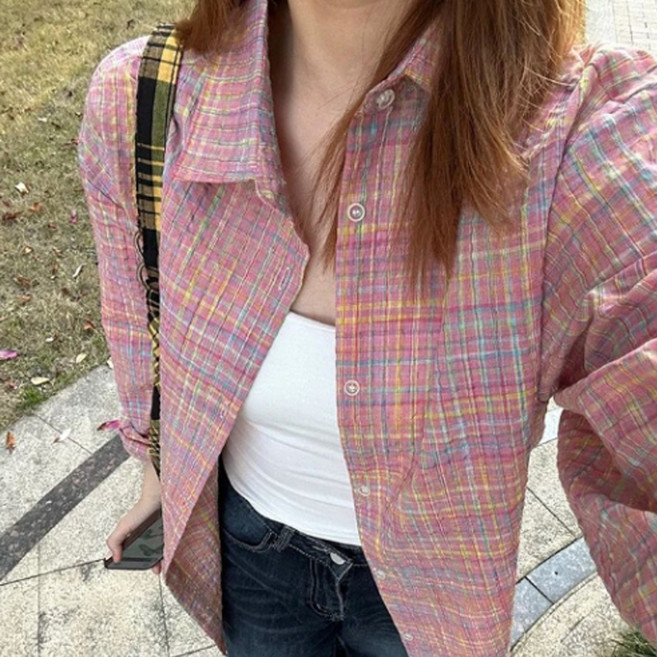 女款 Inpius Jasmine 格紋長袖襯衫