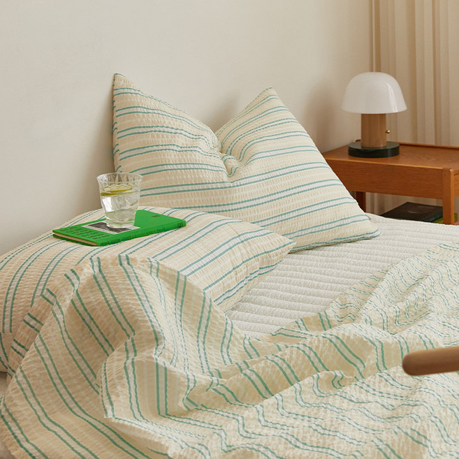 마틸라 디어썸머 시어서커 여름 홑이불, 코코넛그린