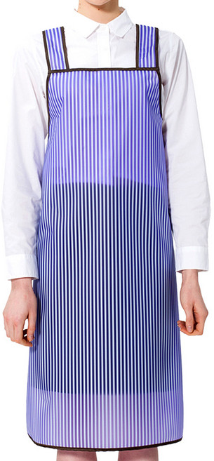 예경 줄무늬 우레탄 방수 앞치마 H형 반투명 중 PO-0724, 보라색, 1개