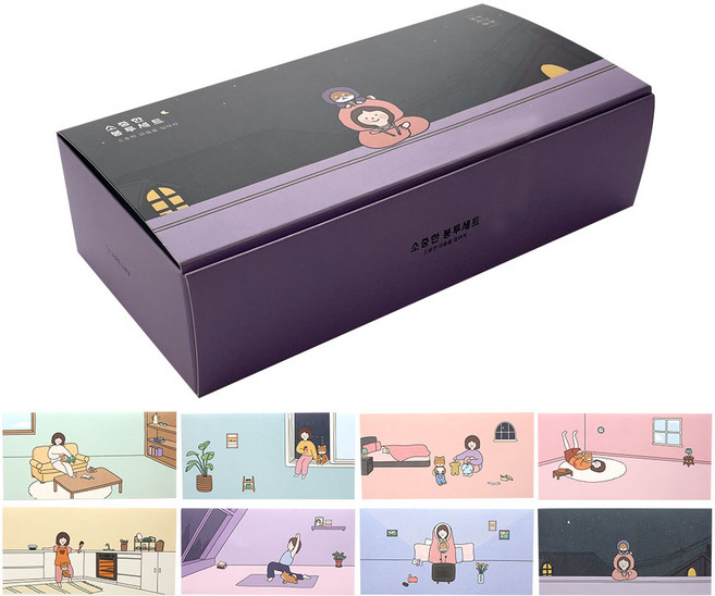 핑크풋 10000 보리 가로 봉투 8종 세트, 혼합색상, 96개