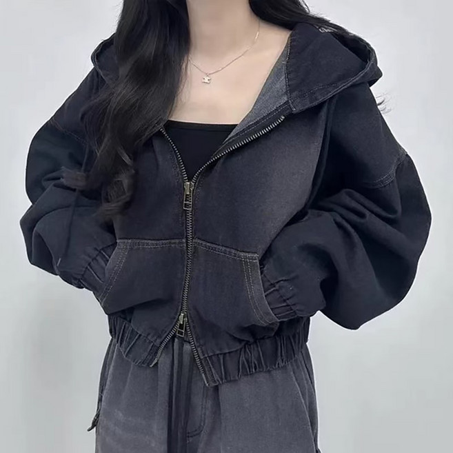 메이첼 루피누에 루즈핏 숏 후드 집업 11038