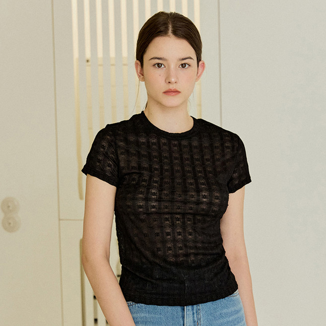 yuppe 女款蕾絲短袖T恤